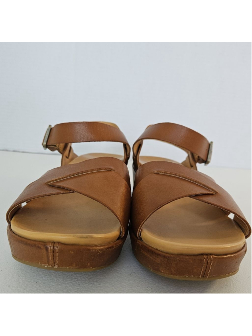 Kork-Ease Myrna 2.0 Rust Brown Leather Wedge Sandals Size 10 - Picture 10 of 12